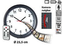 OctaCam Kabellose Wanduhr mit Full-HD-Kamera und PIR-Sensor, 180 Tage Stand-by; Kamera Armbanduhren 