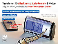 OctaCam Tischuhr mit SD-Videokamera, Audio-Recorder und Wecker