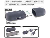 OctaCam Mini-Videokamera & USB-Webcam mit microSD-Kartenleser, 80 mAh