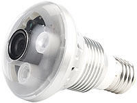 OctaCam LED-Lampe, 3W, E27 mit HD-Kamera und IR-LEDs (refurbished); Feuerzeug-Kameras Feuerzeug-Kameras